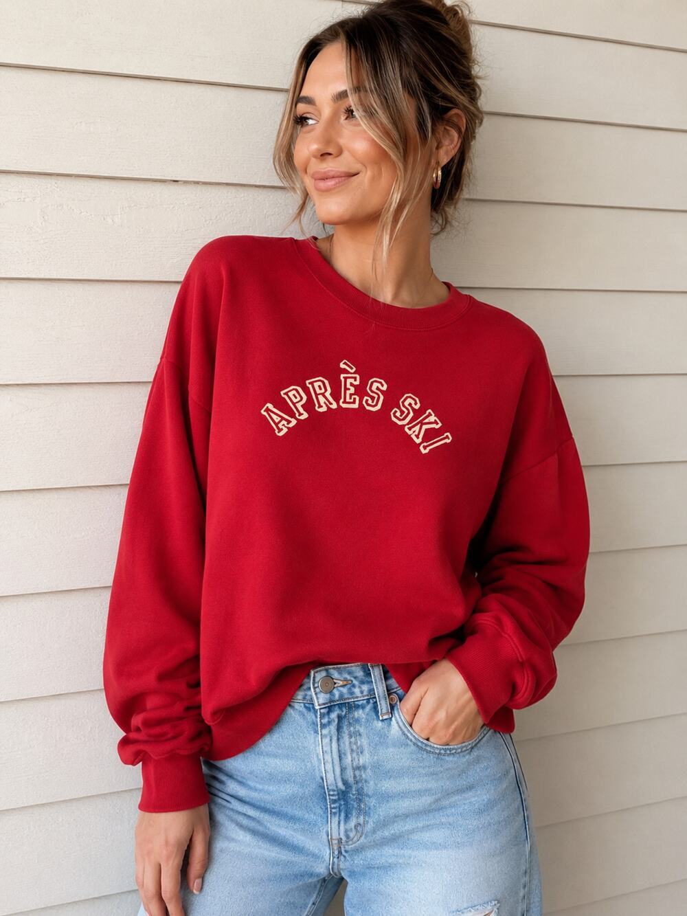 Madewell Miles Apres Ski Graphic Sweatshirt - Red - Size Medium
